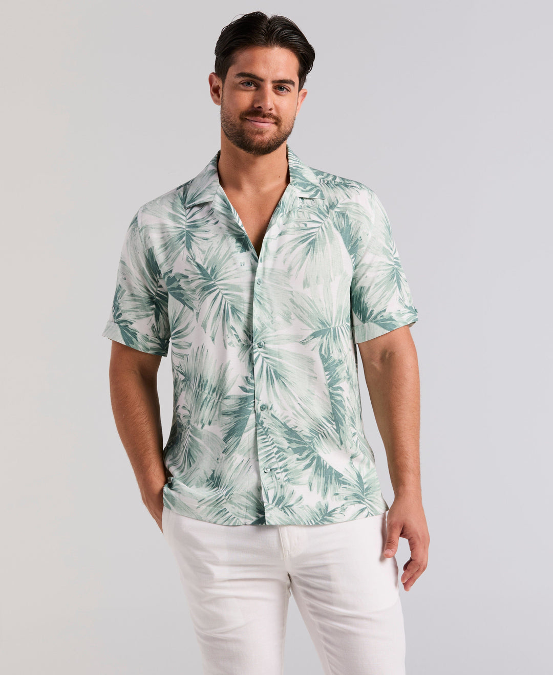 LEAVE PRINT SHIRT (Trellis) 