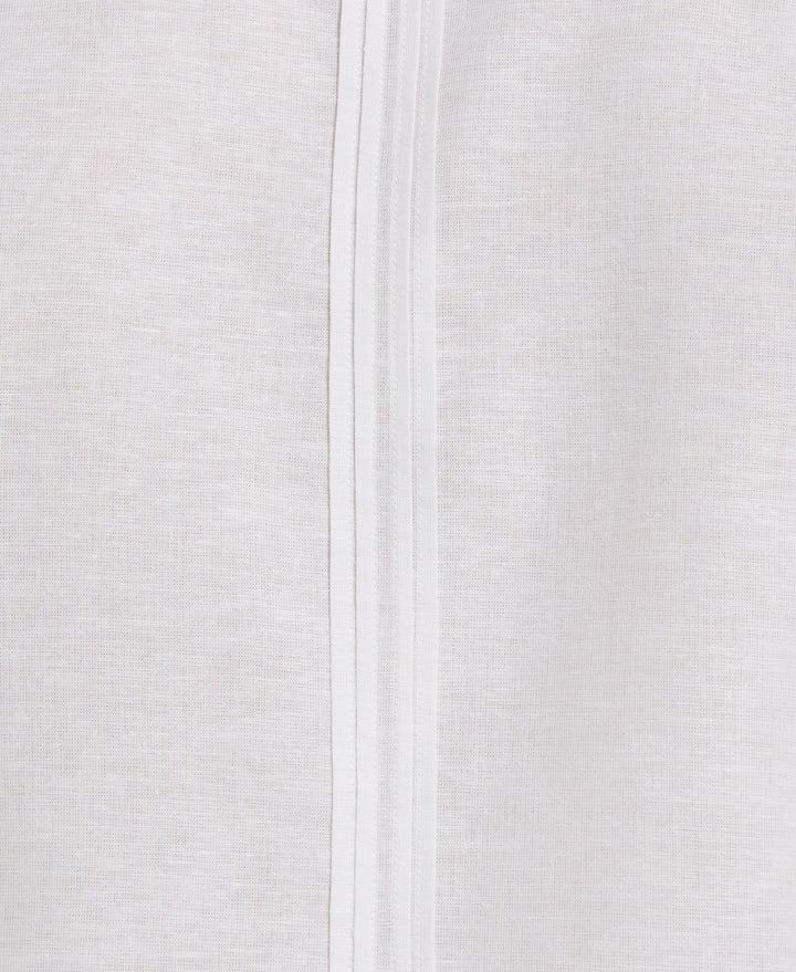 Linen Blend 4-Pocket Guayabera Shirt (Egret) 