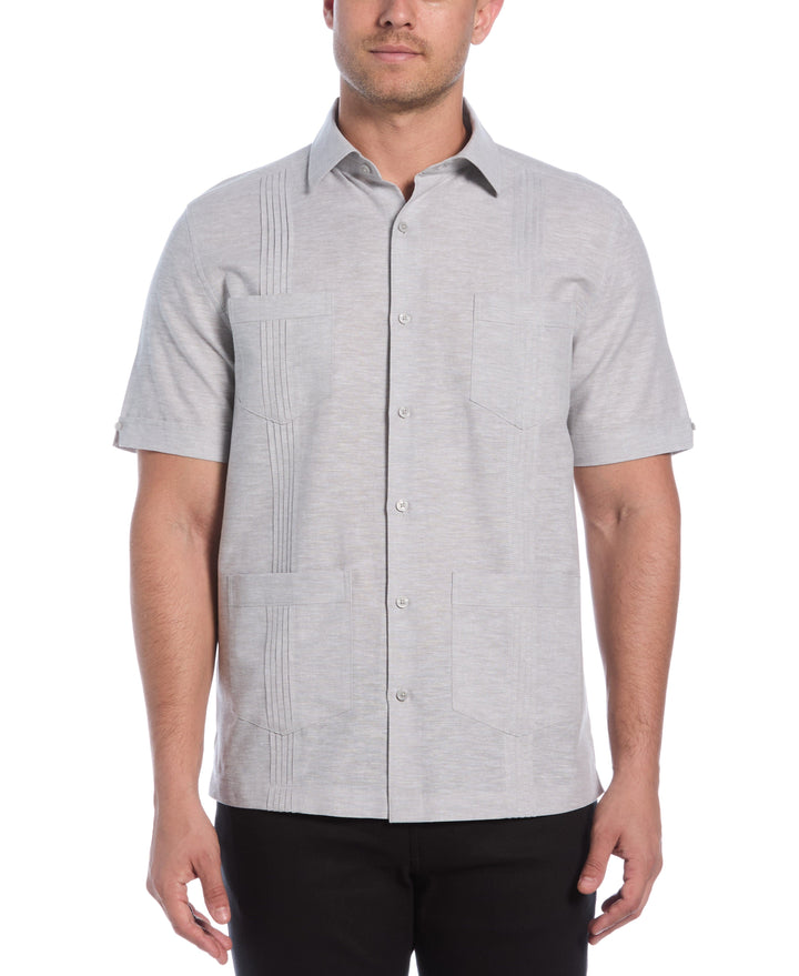 Linen Blend 4-Pocket Guayabera Shirt (Ultimate Gray) 