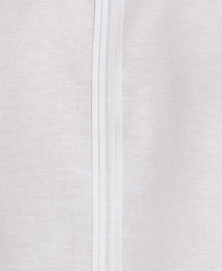 Linen Blend 4-Pocket Guayabera Shirt (Egret) 