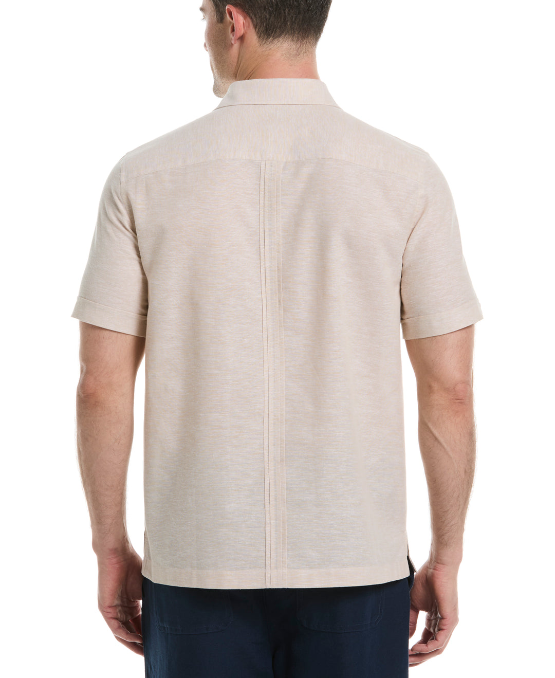 Linen Blend 4-Pocket Guayabera Shirt (Irish Cream) 