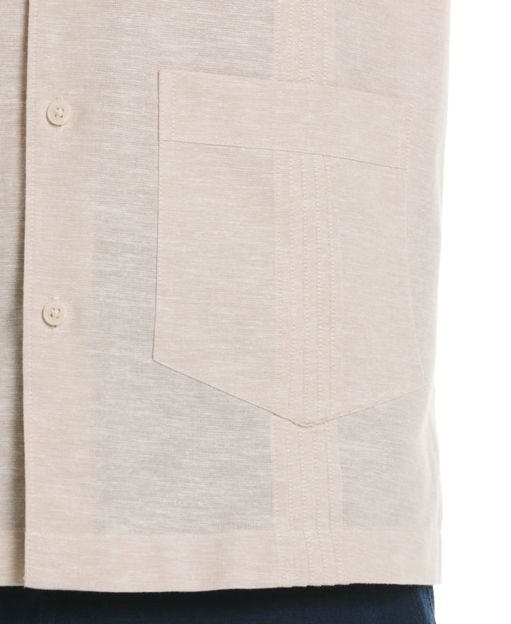 Linen Blend 4-Pocket Guayabera Shirt (Irish Cream) 