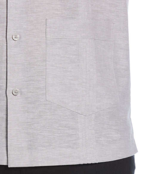 Linen Blend 4-Pocket Guayabera Shirt (Ultimate Gray) 