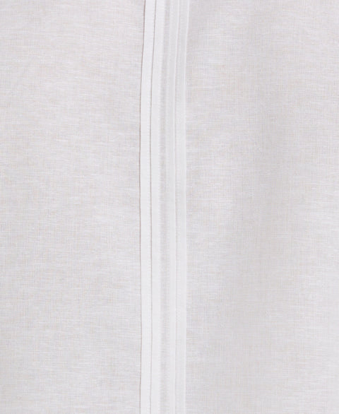Linen Blend 4-Pocket Guayabera Shirt (Egret) 