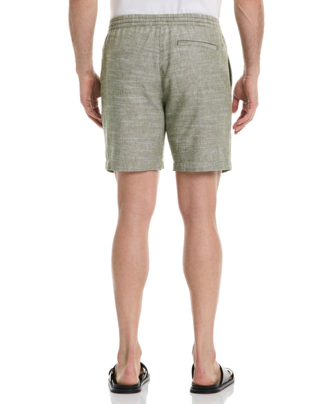 Linen Blend 7" Cross Dyed Slub Short (Olivine) 