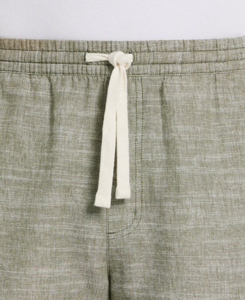 Linen Blend 7" Cross Dyed Slub Short (Olivine) 