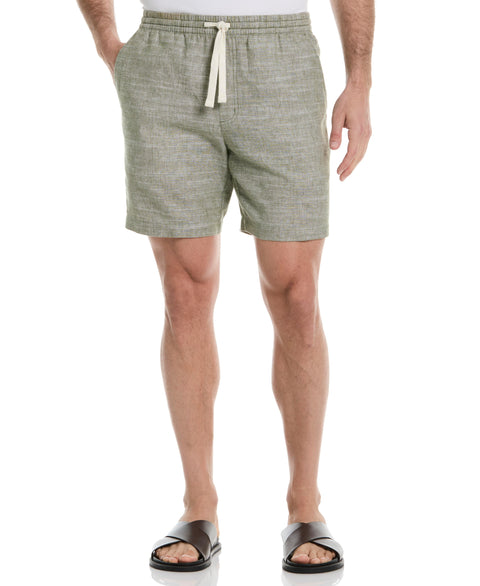 Linen Blend 7" Cross Dyed Slub Short (Olivine) 
