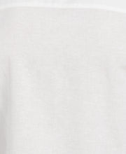 Linen-Blend Applique Panel Shirt (Brilliant White) 