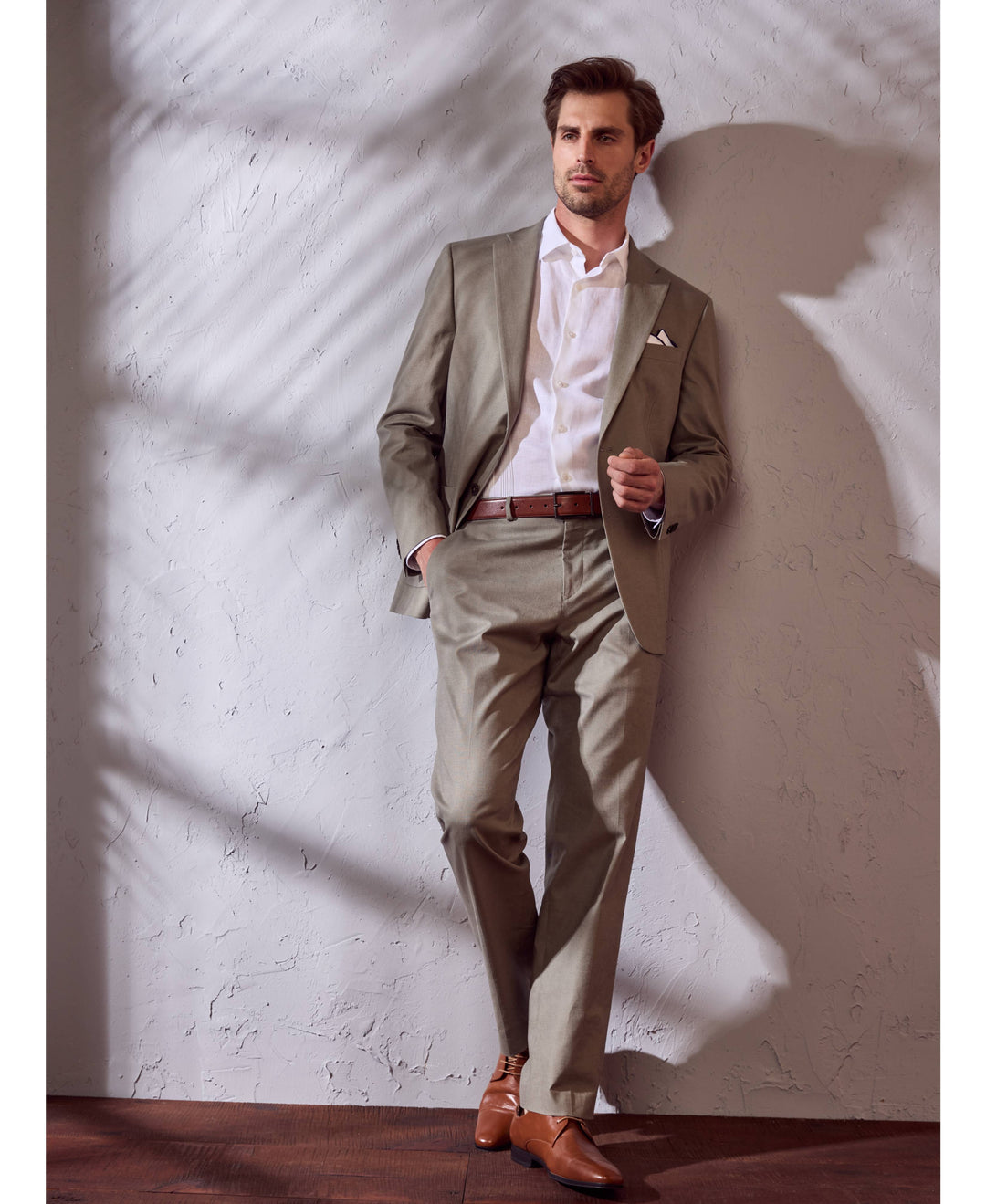 Linen Blend Burnt Olive Suit-Suit Set-Cubavera