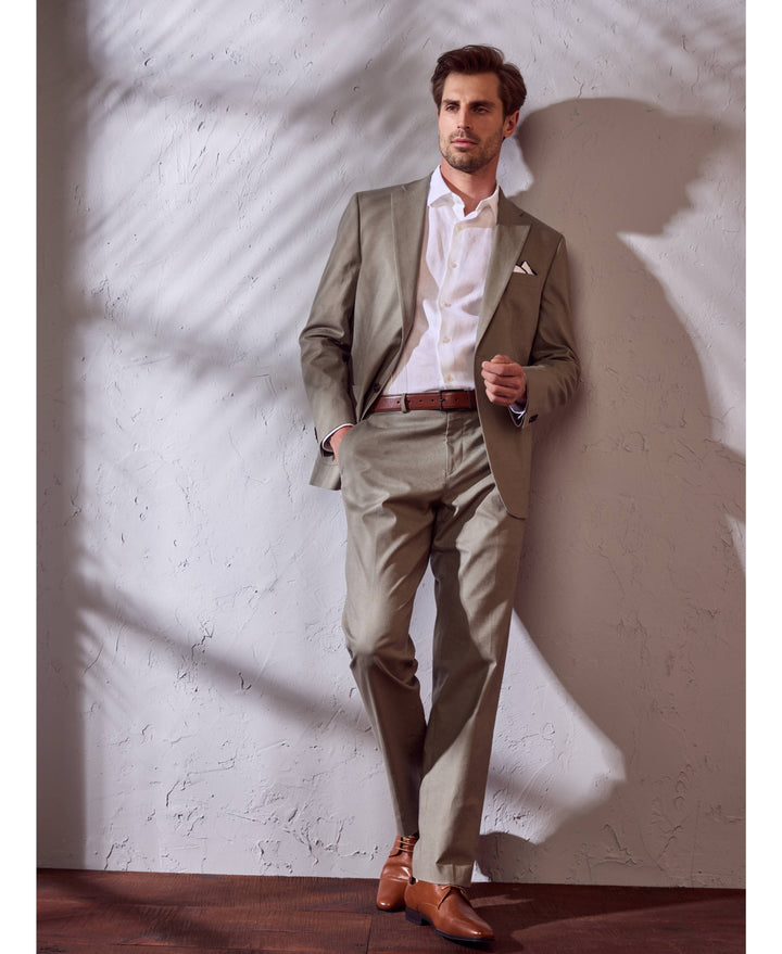 Linen Blend Burnt Olive Suit-Suit Set-Cubavera