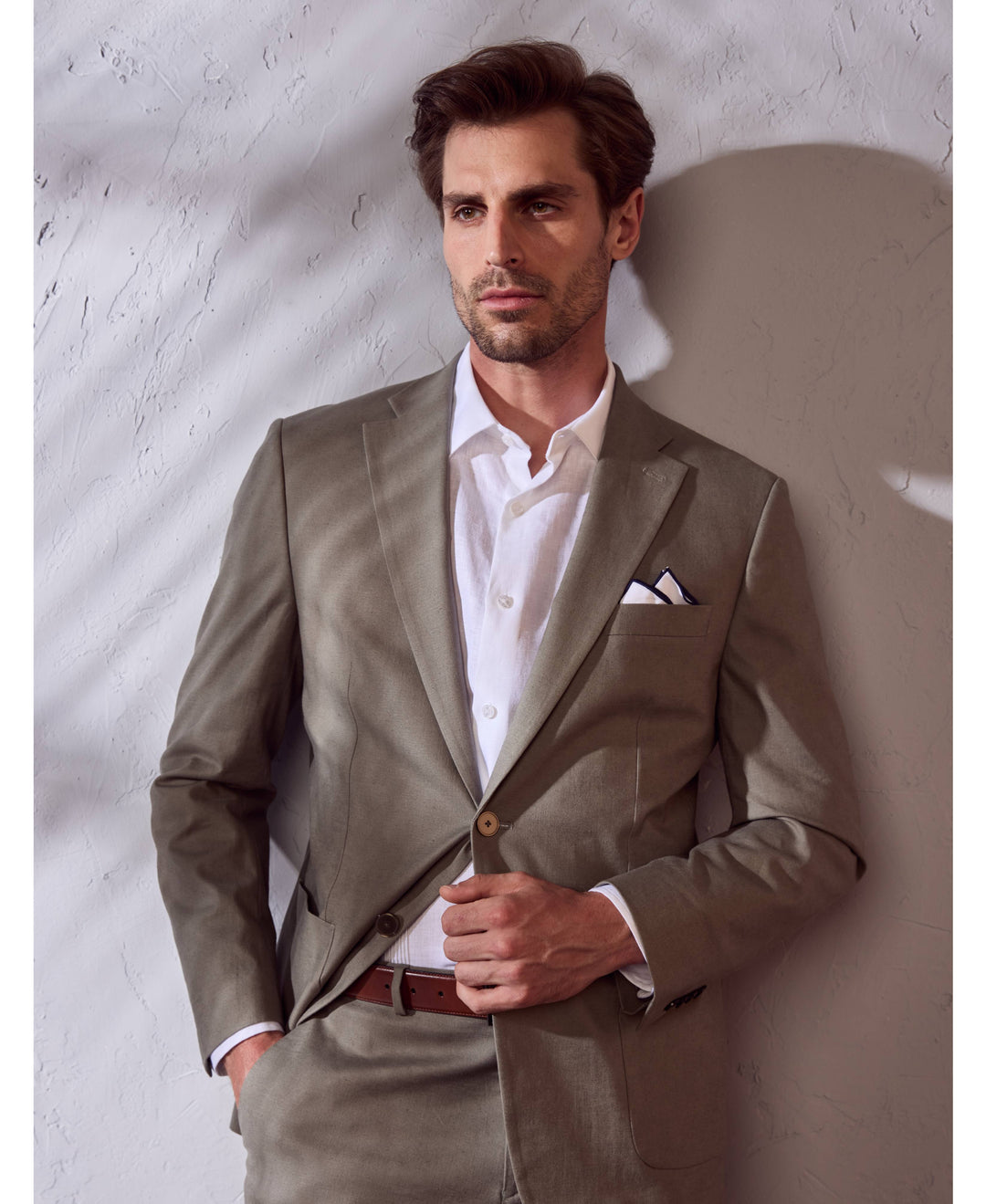 Linen Blend Burnt Olive Suit-Suit Set-Cubavera