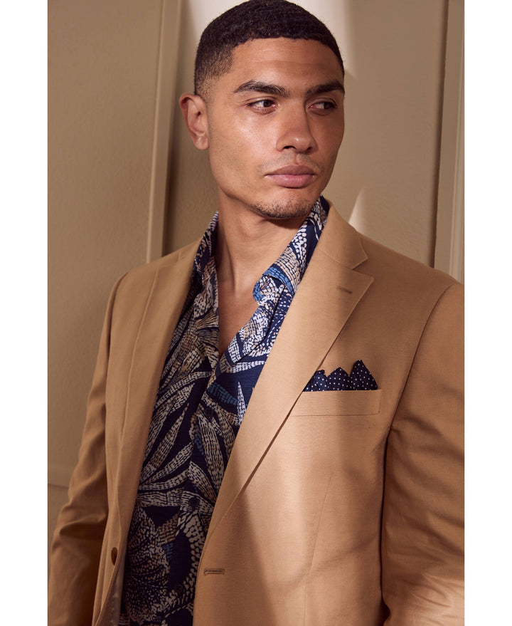 Linen Blend Camel Suit-Suit Set-Fast Bundle