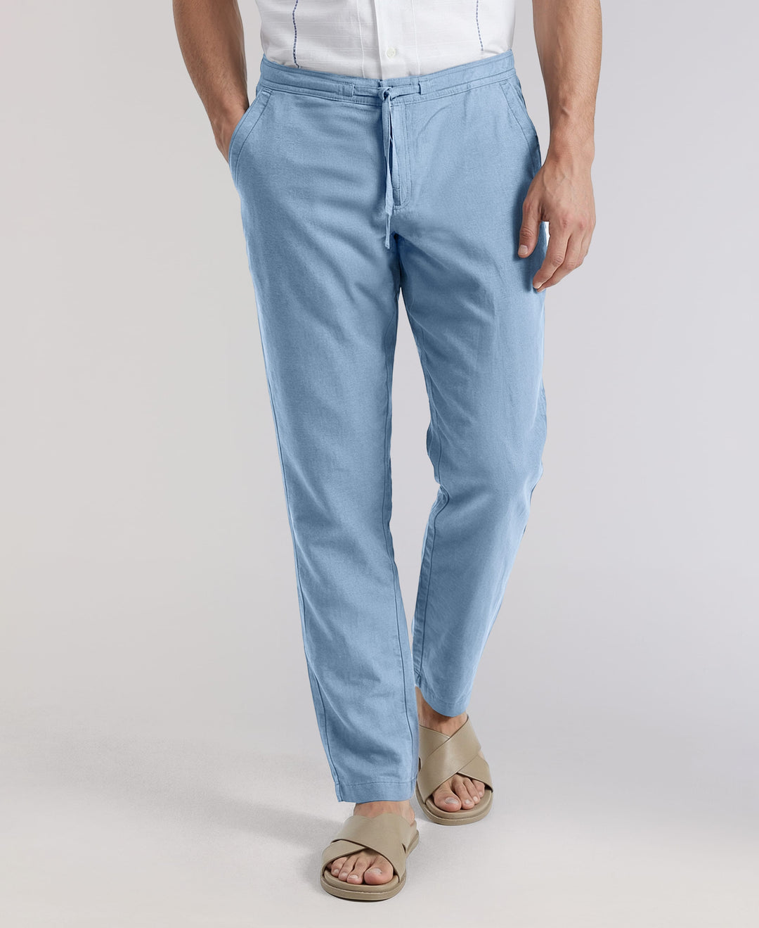 Linen Blend Drawstring Pant (Allure) 