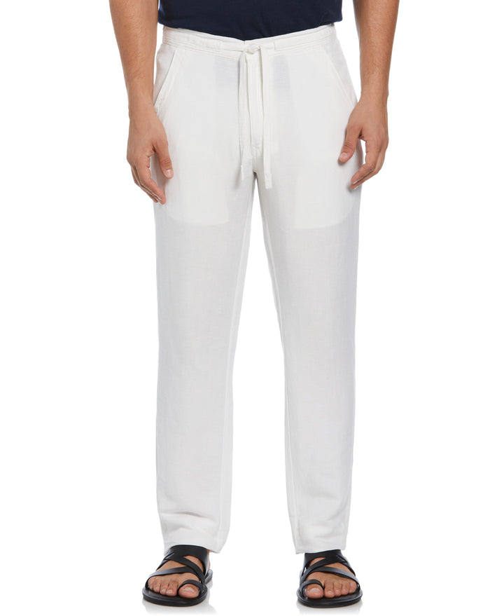 Linen Blend Drawstring Pant (Brilliant White) 