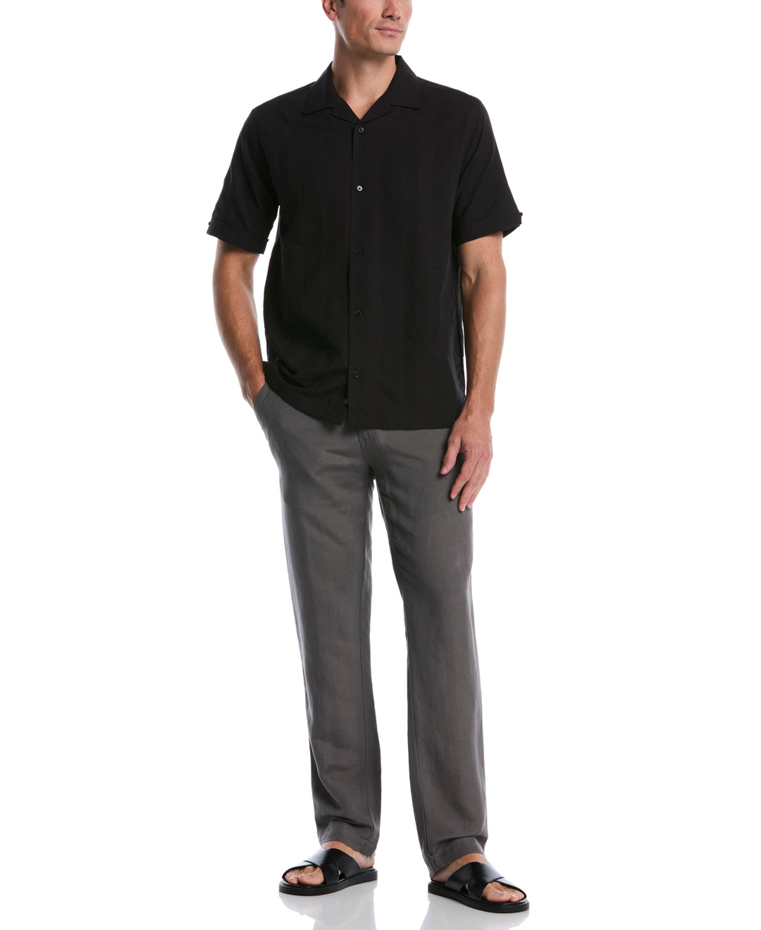 Linen Blend Drawstring Pant (Castlerock) 