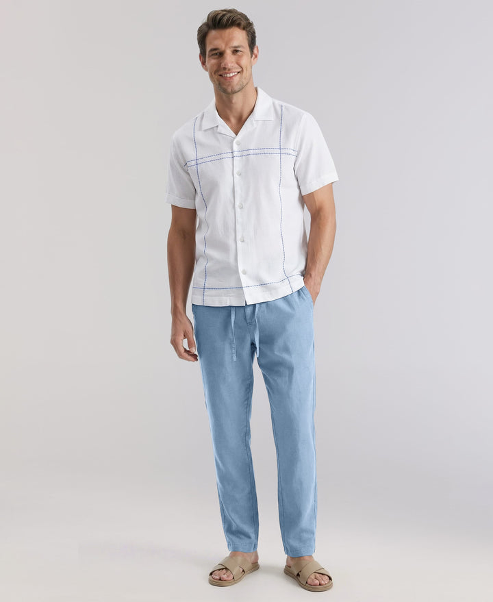 Linen Blend Drawstring Pant (Allure) 
