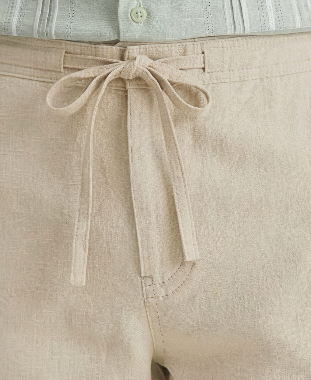 Linen Blend Drawstring Pant (Island Fossil) 