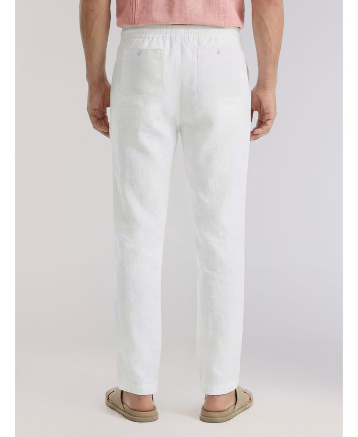 Linen-Blend Core Drawstring Pants-Pants-Cubavera