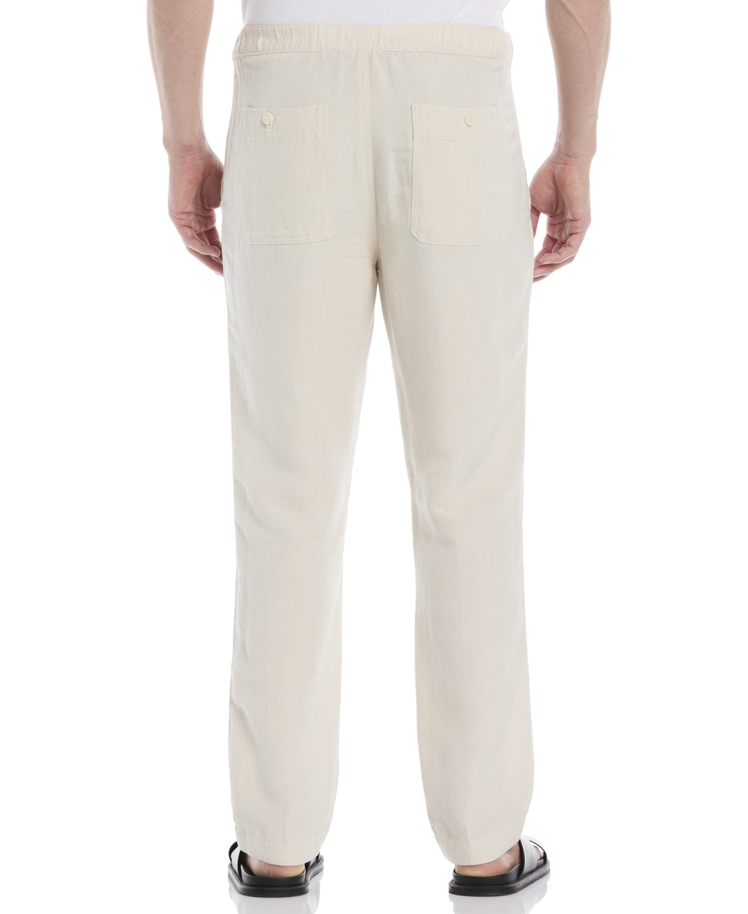 Linen-Blend Core Drawstring Pants-Pants-Cubavera