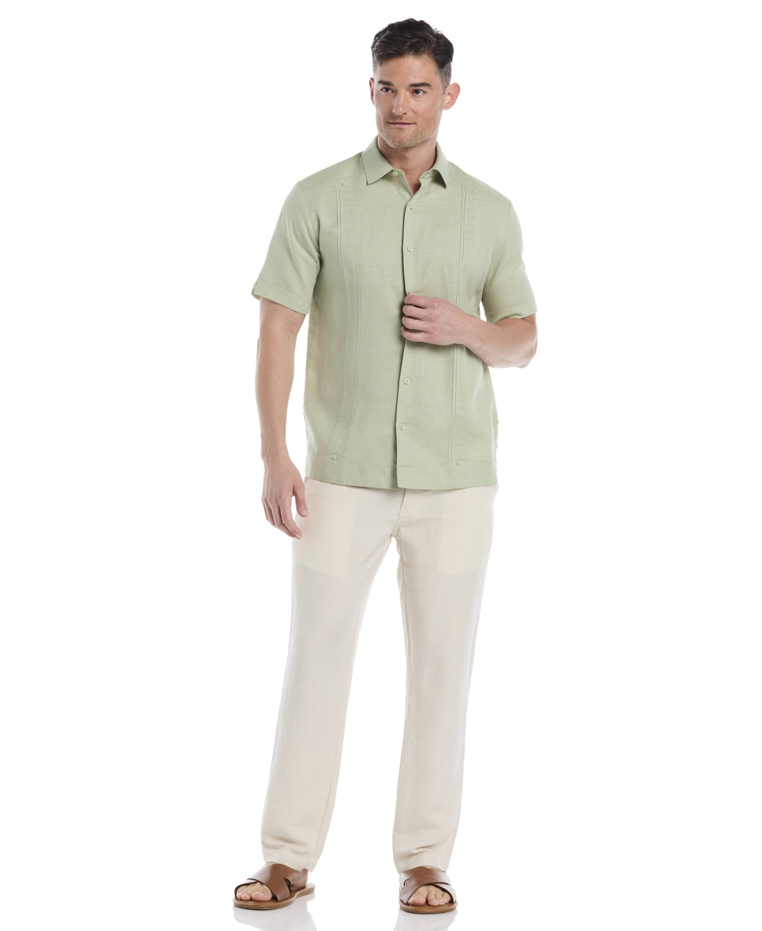 Linen-Blend Core Drawstring Pants-Pants-Cubavera