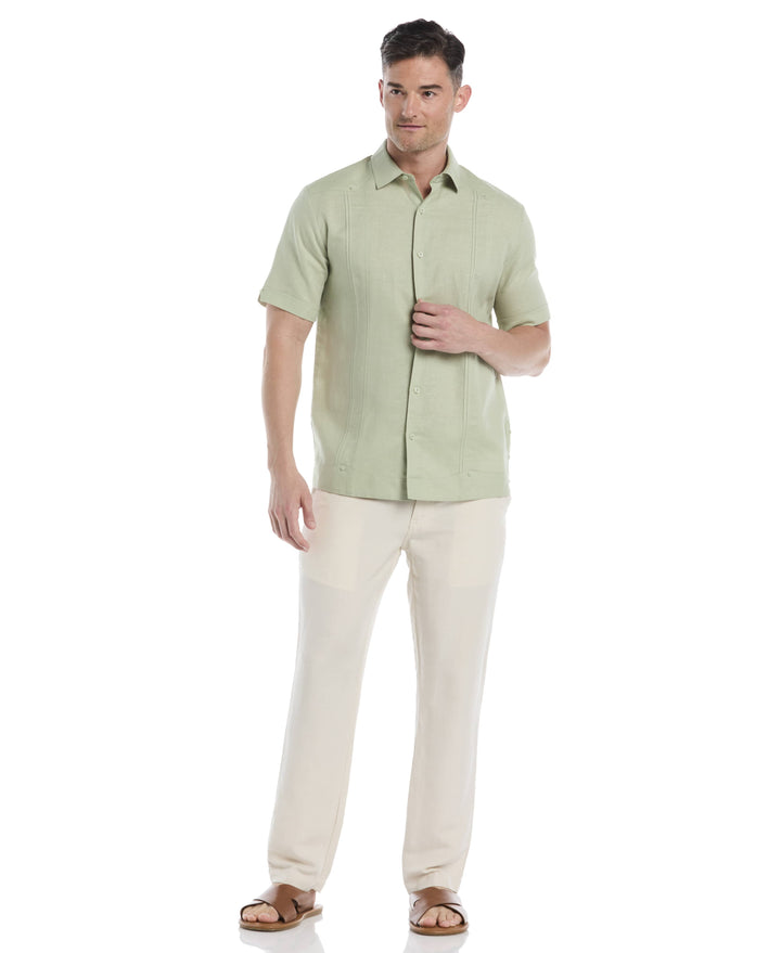 Linen-Blend Core Drawstring Pants-Pants-Cubavera