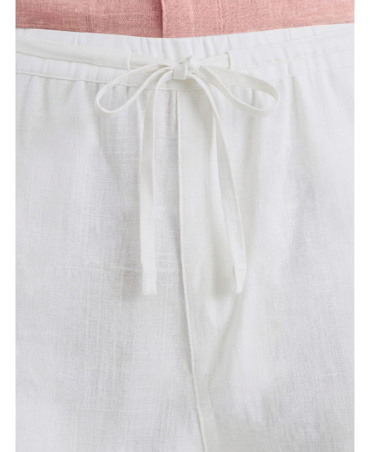 Linen-Blend Core Drawstring Pants-Pants-Cubavera