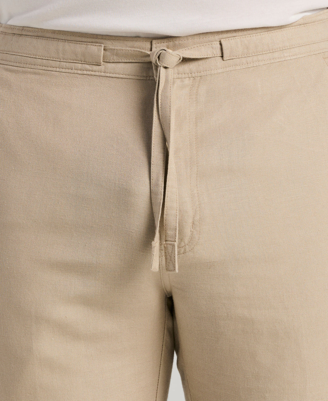 Linen Blend Drawstring Pant (Island Fossil) 