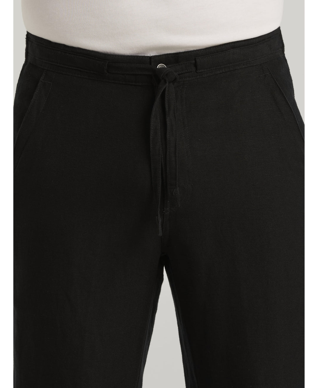 Linen-Blend Core Drawstring Pants-Pants-Cubavera