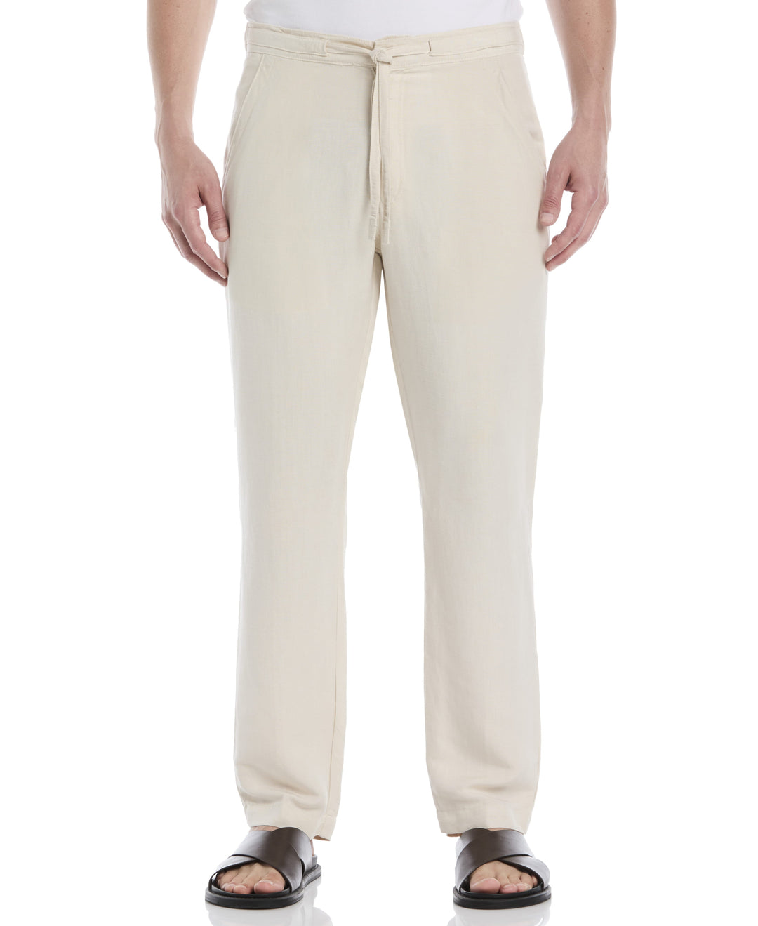 Linen-Blend Core Drawstring Pants-Pants-Silver Lining-S-30-Cubavera
