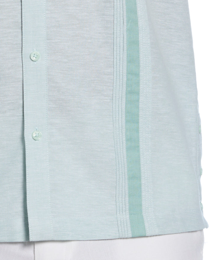 Linen Blend Guayabera Shirt (Blue Surf) 
