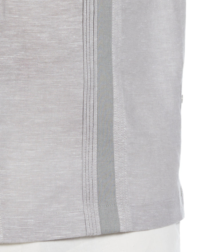 Linen Blend Guayabera Shirt (Sleet) 