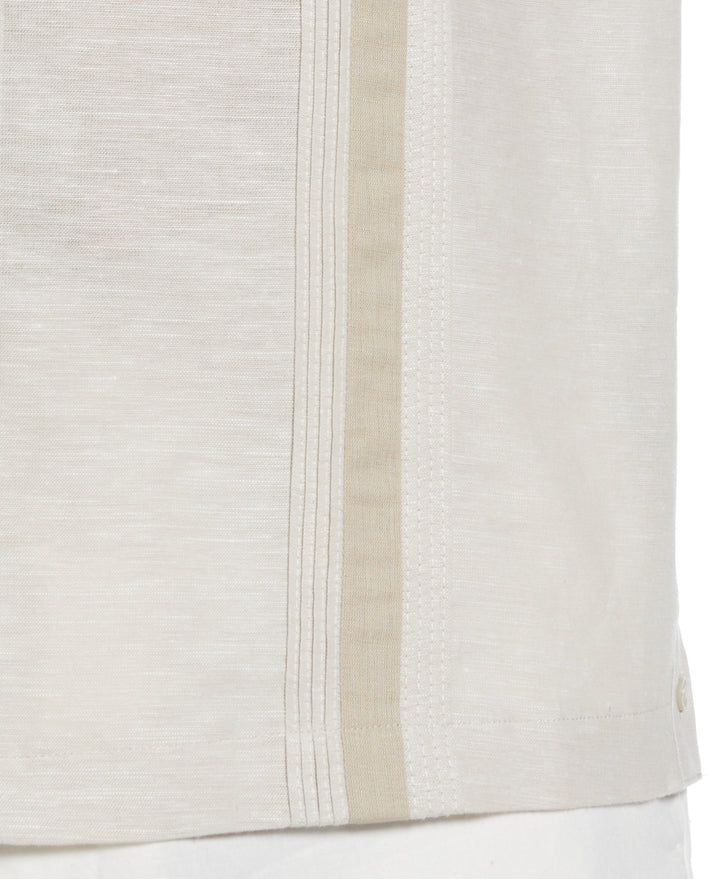 Linen Blend Guayabera Shirt (Silver Lining) 