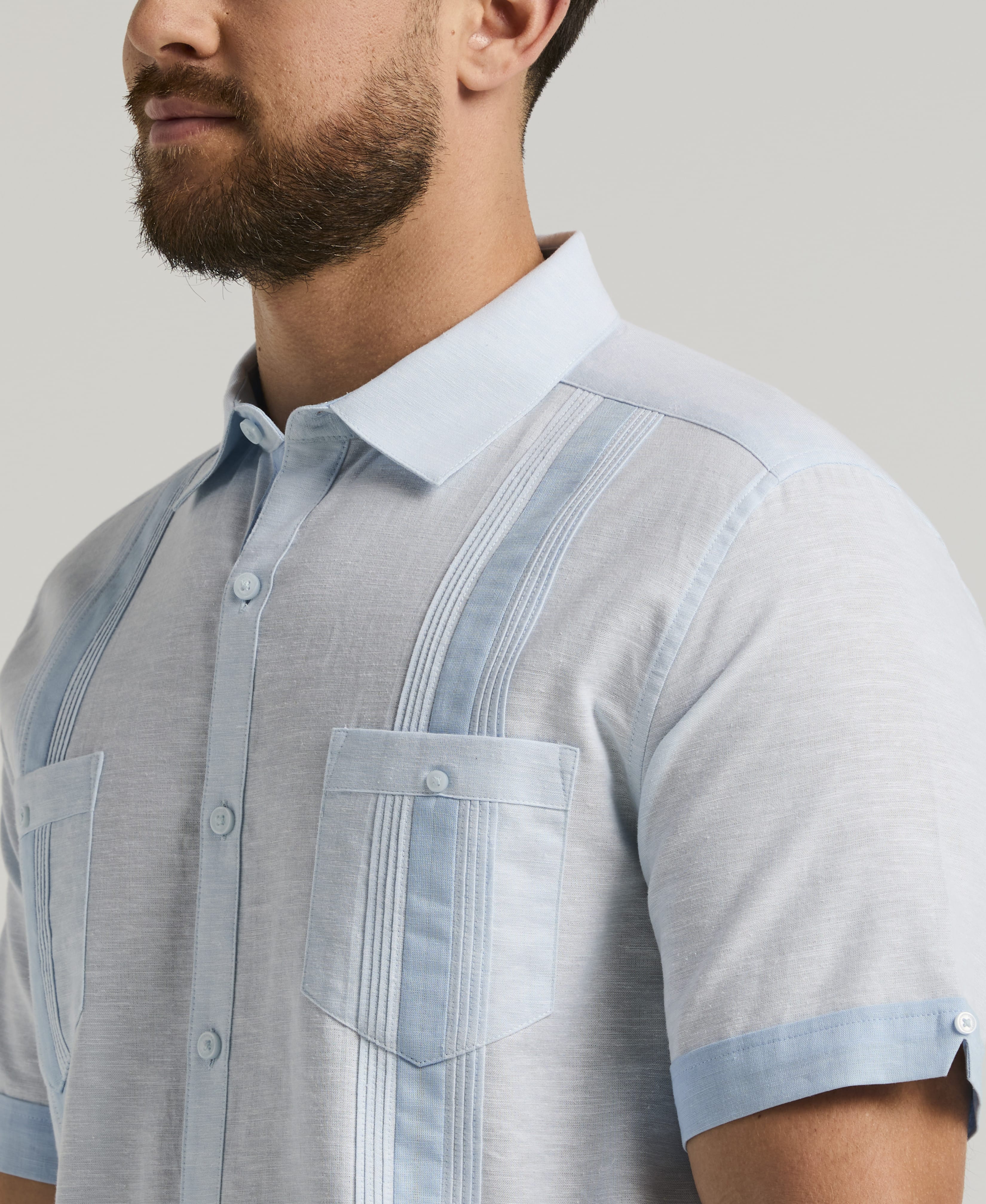 Linen Blend Cross Dye Guayabera Shirt – Cubavera