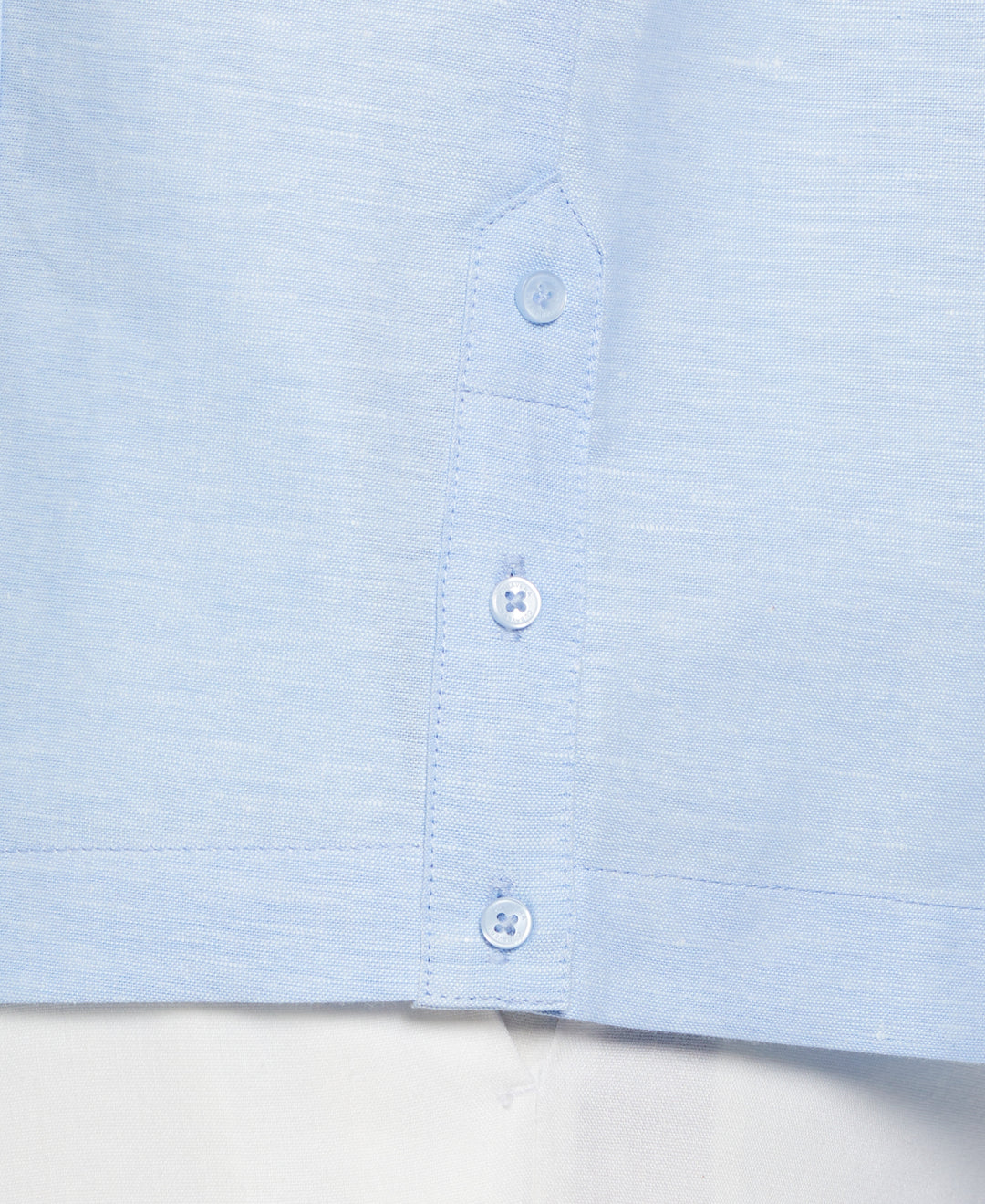 Linen Blend Guayabera Shirt (Della Robia Blue) 