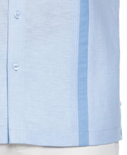 Linen Blend Cross Dye Guayabera Shirt (Della Robia Blue) 
