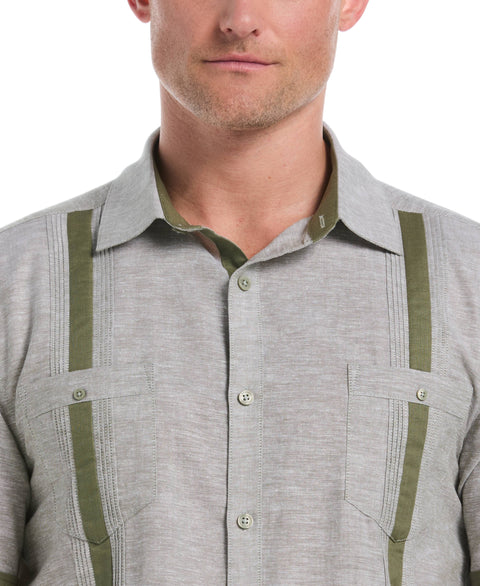 Linen Blend Cross Dye Guayabera Shirt-Guayaberas-Cubavera