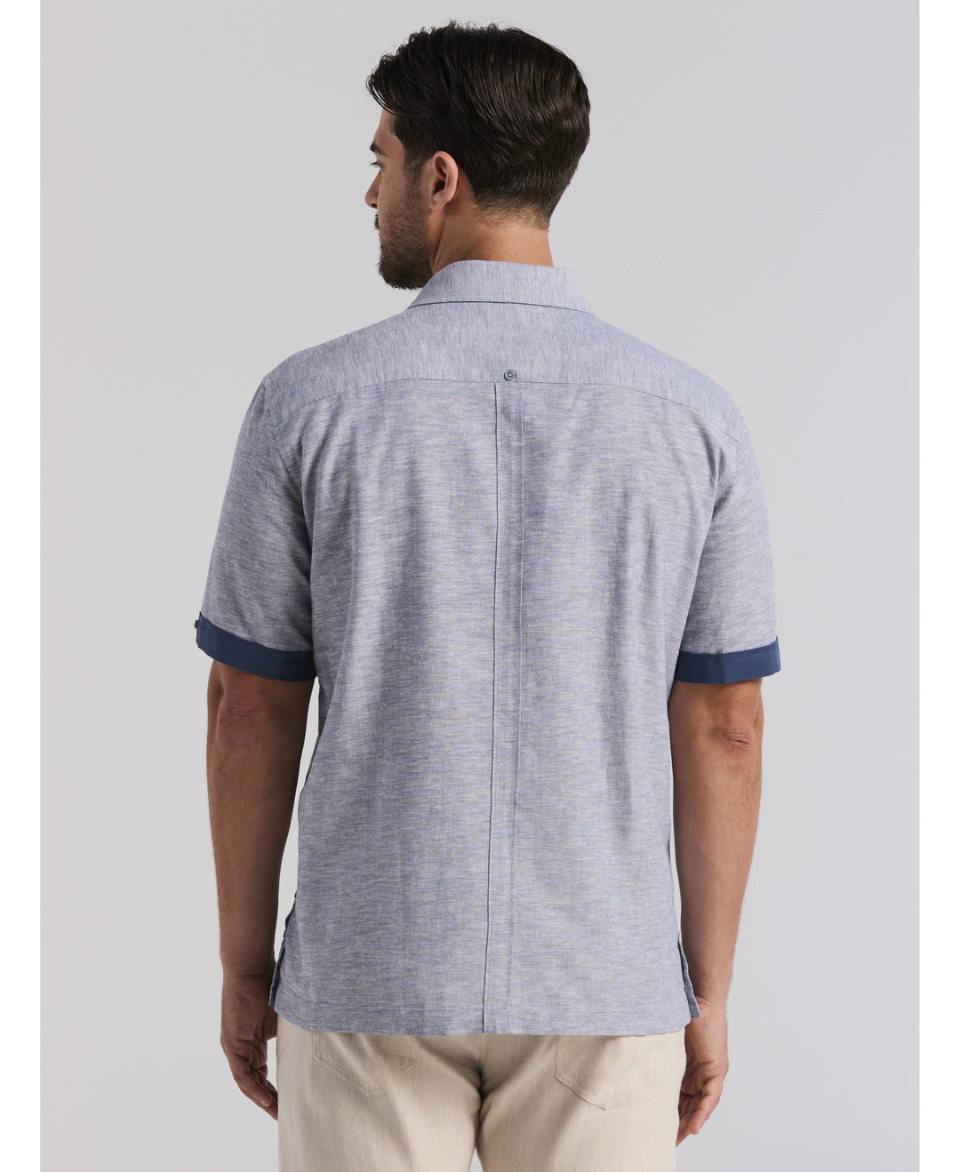 Linen Blend Cross Dye Guayabera Shirt-Guayaberas-Cubavera