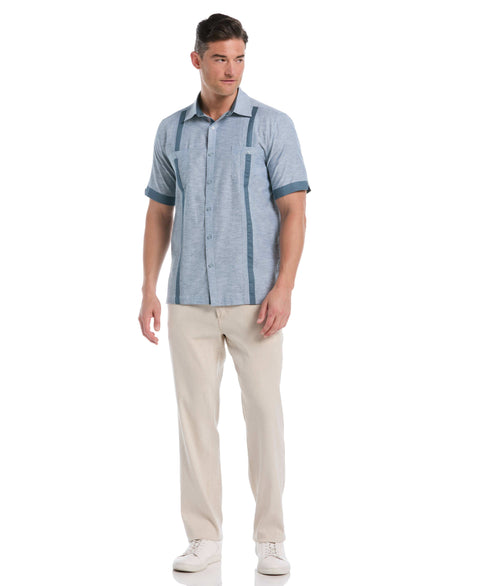 Linen Blend Cross Dye Guayabera Shirt-Guayaberas-Cubavera