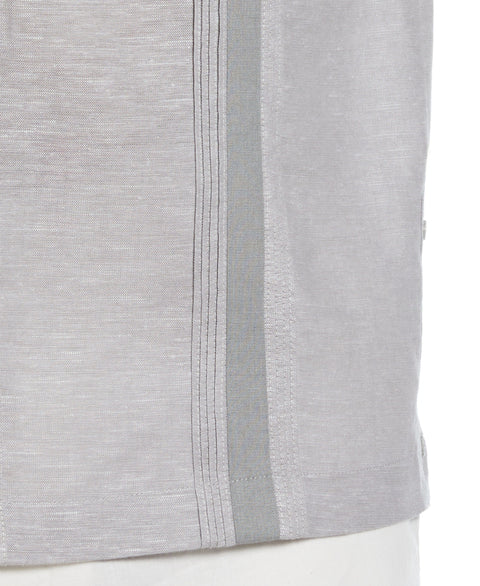 Linen Blend Cross Dye Guayabera Shirt (Sleet) 
