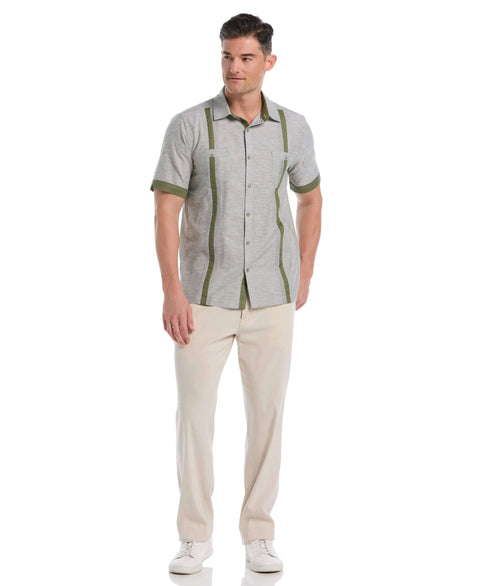 Linen Blend Cross Dye Guayabera Shirt-Guayaberas-Cubavera