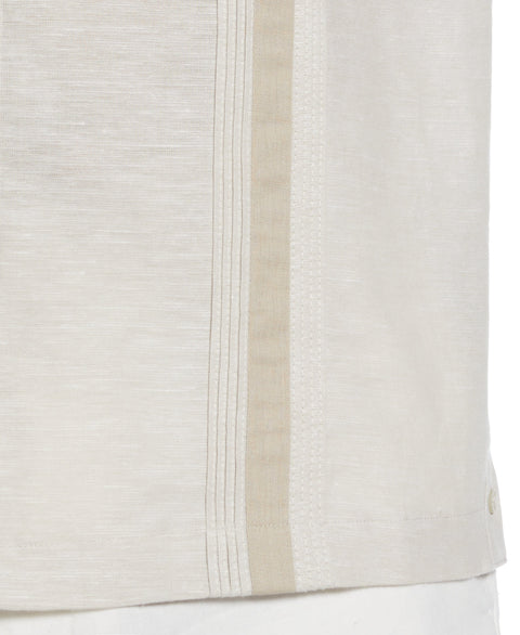 Linen Blend Cross Dye Guayabera Shirt (Silver Lining) 