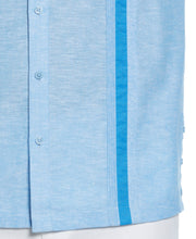 Linen Blend Cross Dye Guayabera Shirt (Malibu Blue) 