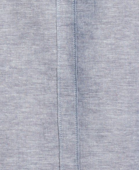 Linen Blend Cross Dye Guayabera Shirt (Ensign Blue) 