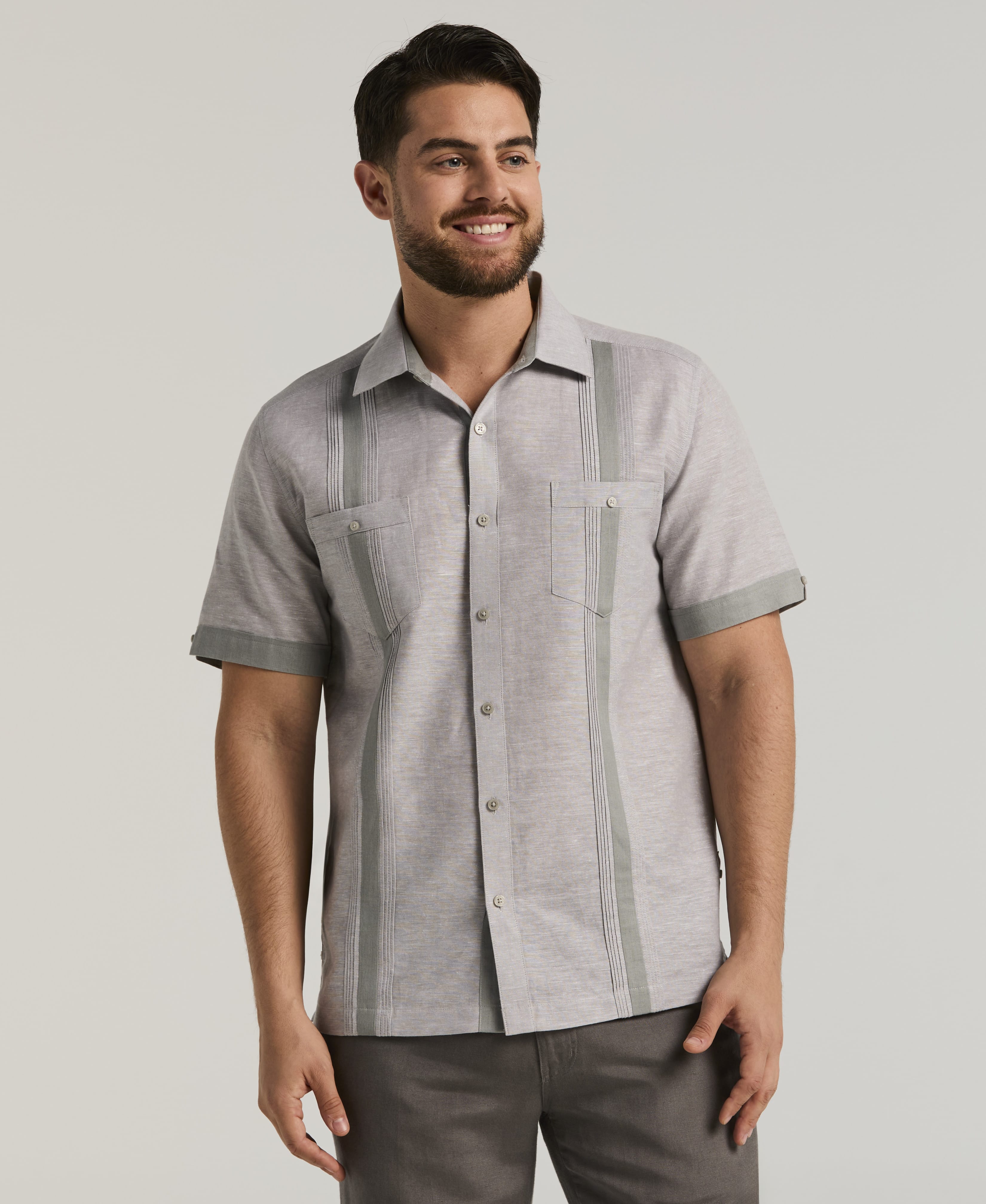 Linen Blend Cross Dye Guayabera Shirt – Cubavera