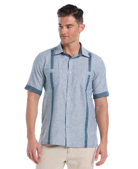 Linen Blend Cross Dye Guayabera Shirt-Guayaberas-Cubavera