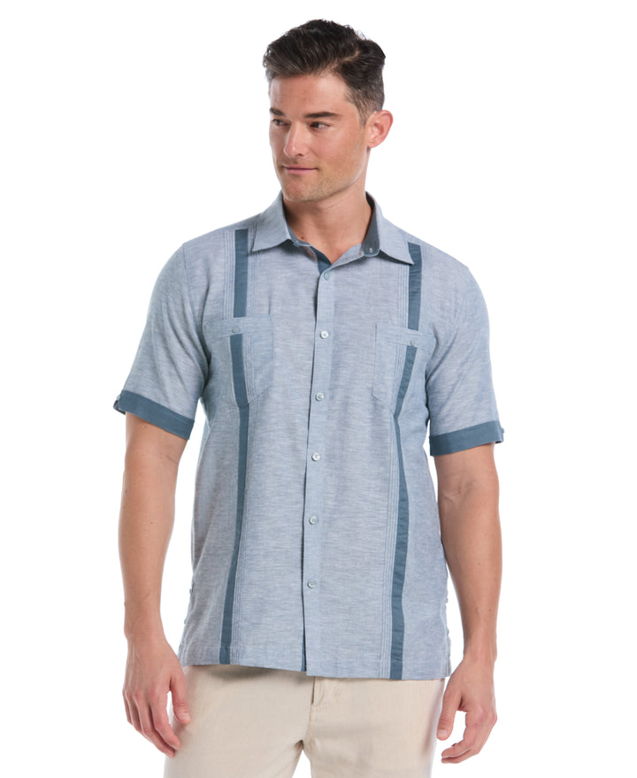 Linen Blend Guayabera Shirt (Tapestry) 