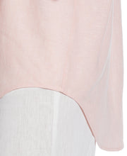 Linen Blend Cross-Dyed Popover Shirt (Silver Pink) 