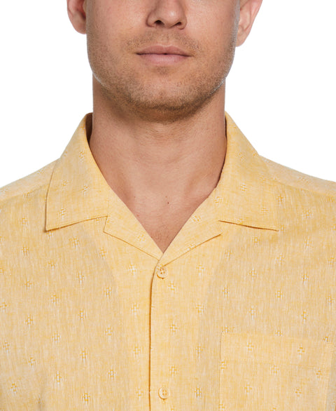 Linen Blend Diamond Dobby Print Shirt (Mango Mojito) 