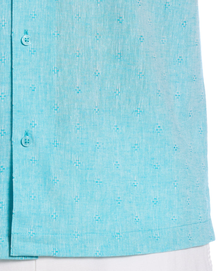 Linen Blend Diamond Dobby Print Shirt (Ceramic) 