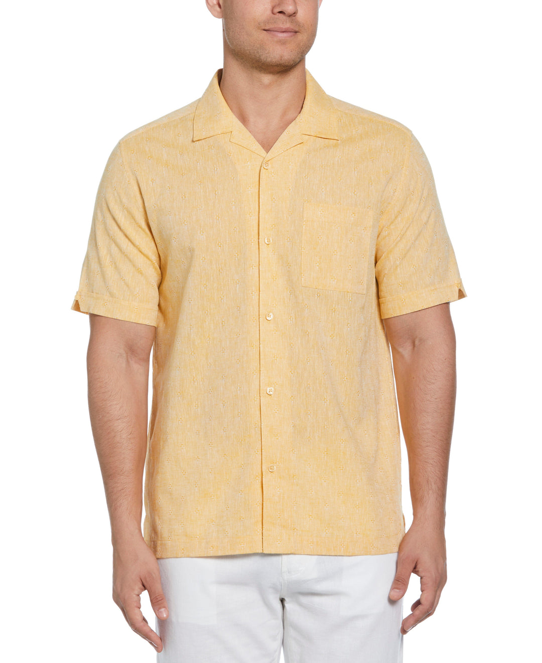Linen Blend Diamond Dobby Print Shirt (Mango Mojito) 